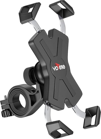 SnelShoppen - Fiets Telefoonhouder Anti-schud 360° Rotatie Scooter Telefoonhouder Metaal Automatische Inklemming Motorhouder voor 4.5-6.8 Inch Smartph