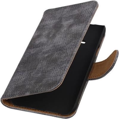 Samsung Galaxy J1 Ace - Mini Slang Grijs Booktype Wallet Hoesje
