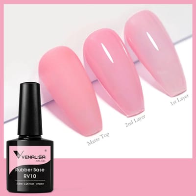 Venalisa Rubber Base UV Gellak Bubblegum Roze - 7.5 ml - RV10 - Rubber Base Coat - Rubber Base Gel - Rubber Base Gellac - Venalisa Gellak - Gellak Nagellak
