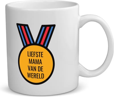Akyol - liefste mama van de wereld koffiemok - theemok - Mama - de liefste moeder - moeder cadeautjes - moederdag - verjaardagscadeau - verjaardag - cadeau - geschenk - kado - gift - moeder artikelen - 350 ML inhoud
