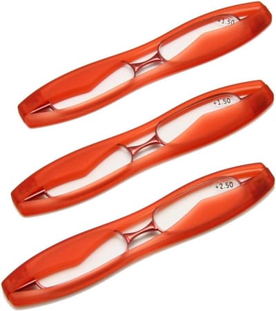 3-Pack Opvouwbare Leesbril Sterkte +1.0 tot +3.5 Mini Zakformaat