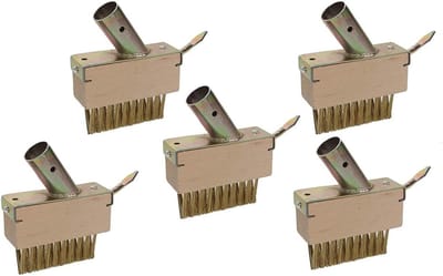 Dailygoods - 5-delige onkruidborstel met borstelharen en metalen schraper voor het reinigen van onkruid in de tuin, voor smalle voegen op bestrating