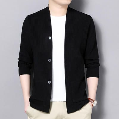 Trui Heren Vest Trendy Slim Fit Effen Kleur Gebreid Jasje Heren Nieuw Zak Casual Knap Draad Jas Bovenkleding 4XL white