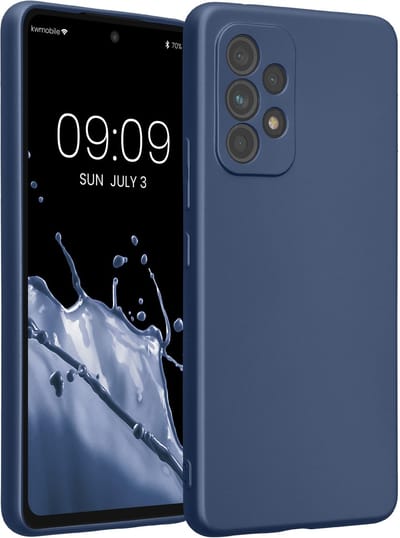 kwmobile metallic telefoonhoesje van TPU - geschikt voor Samsung Galaxy A53 5G - Flexible case voor smartphone - In metallic blauw