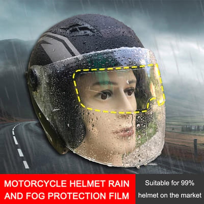 Motorhelm Waterdichte Lensfolie, Universele Regen- en Mistbeschermingsfolie, Transparante Lenssticker Helm Anti lichtblauwe kleur