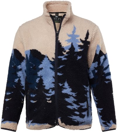 JAY-PI - Heren - Teddy jas Skiwear jacquard opstaande kraag - Navy blauw - Maat 3XL