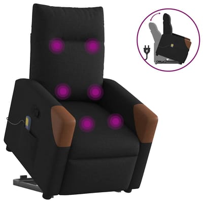vidaXL - Sta-op-massagestoel - verstelbaar - stof - zwart