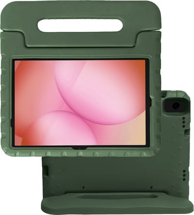 Hoes - Geschikt voor Samsung Galaxy Tab A11 Plus - Kinderhoes Shockproof Bumper - Kidsproof Case - Tablet Hoesje - Kinder Hoes Cover - Donkergroen