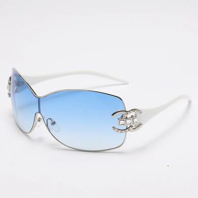 Nieuwste Stijlvolle Y2K Zonnebrillen Dames Geïntegreerde Omhullende Zonnebrillen Klassieke Stijl Designer Dames Oogkleding UV400 Bescherming Oculos De Sol As shown in the figu