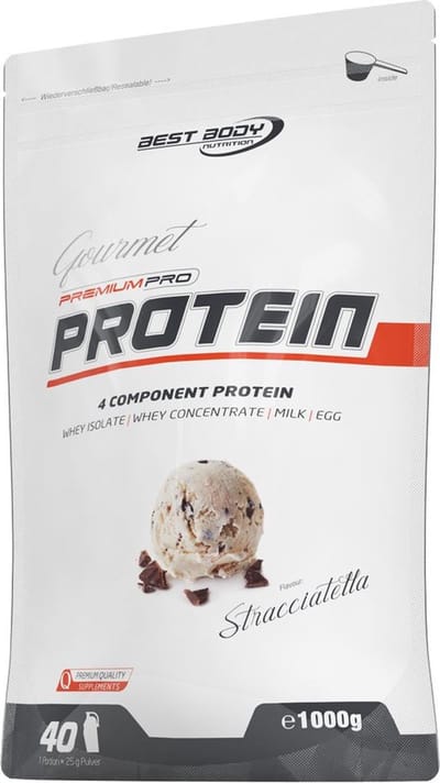Gourmet Premium Pro Protein 1kg STRACCIATELLA - time-released eiwit met een matrix van whey, melk en ei-eiwit | Best Body