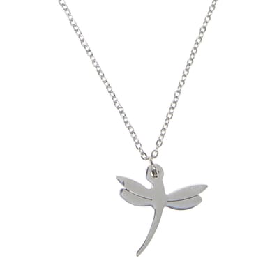 HÕBE – Libelula Zilver Ketting – Stainless Steel – Gerecycled Edelstaal - Collier – Handgemaakte Sieraad – Accessories – Dames Ketting – Karabijnhaaksluiting