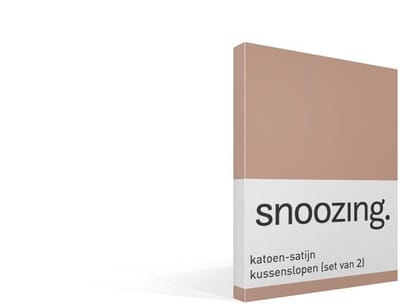 Snoozing katoen-satijn kussenslopen (set van 2) - Satijn-katoen - 40x60 cm - Mokka