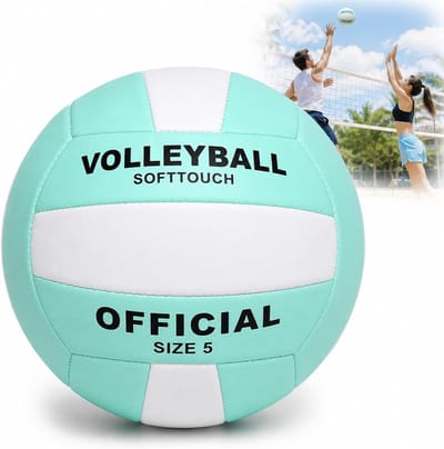 Beachvolleybal - Zachte bal - Sport en spel - Compleet met accessoires - 22 cm - Blauw en wit