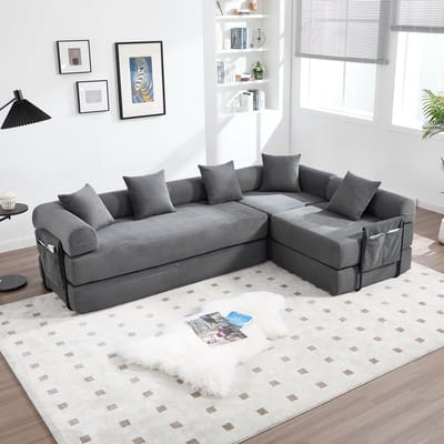 Sweiko Modulaire bank - Vrij configureerbaar - 4 -zits hoekbank - Slaapbank - Grijs