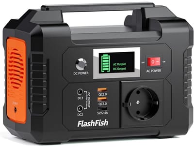FlashFish E200 - Draagbare Powerstation - power station generator - Aggregaat - Portable - 250W - 151 Wh - 40800mAh - AC 100-240V - 2xQC - ABS - DC 9-12V - 10A - kamperen en thuis - Snel Oplade