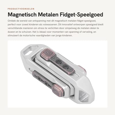 Dailygoods- Fidget Speelgoed Magnetisch - Stress Speelgoed - Draagbaar Klein Speelgoed - Metaal - Push-Schuif Speelgoed - Inclusief Opbergtas - Stressspeelgoed