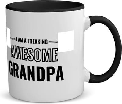 Akyol - i am a freaking awesome grandpa koffiemok - theemok - zwart - Opa - de meest geweldigste opa - verjaardagscadeau - verjaardag - cadeau - cadeautje voor opa - opa artikelen - kado - geschenk - gift - 350 ML inhoud
