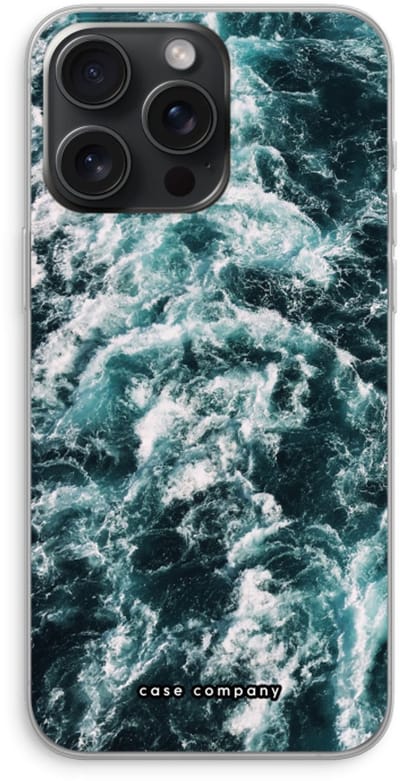 Case Company® - Hoesje geschikt voor iPhone 15 Pro Max hoesje - Zee golf - Soft Cover Telefoonhoesje - Bescherming aan alle Kanten en Schermrand
