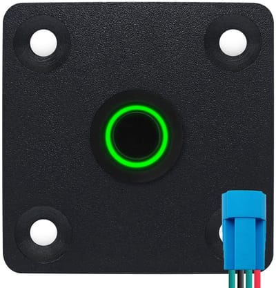 ProRide Metalen drukschakelaar Inbouwpaneel 12V ON-OFF - 12mm - met Aansluitkabel - 12V/24V - LED indicatie Groen