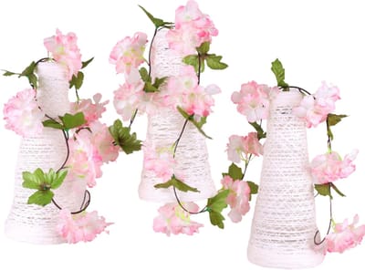 Bloemenslinger Fiets Roze - Stijlvolle Bloemenstreng voor Fietsmand of Stuur - 220 CM Bloemen - Plastic Kunstbloemen Fiets Slinger