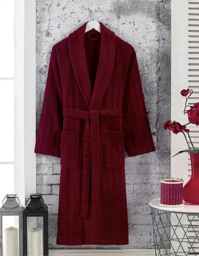 Lubna Home Badjas S-M Triga Badjas  Zacht Katoen S-M STONE ROOD