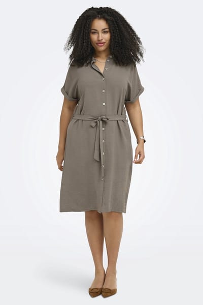 ONLY CARMAKOMA - CARMETTA S/S V-NECK SH DRESS WVN NOOS - Meisjes - Mini jurken