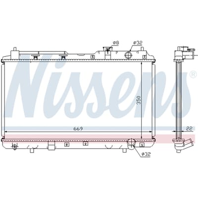 Radiator, motorkoeling NISSENS 68101A