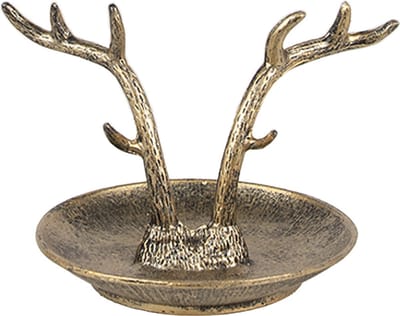 Clayre & Eef Decoratie schaal 11x9x8 cm Goudkleurig Metaal Gewei