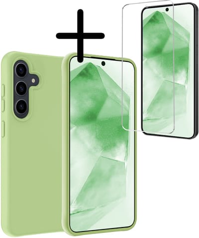 Hoesje Met Screenprotector - Geschikt voor Samsung Galaxy A56 - Sterk & Shockproof - Back Cover - Siliconen Case - Telefoon Hoes - Groen