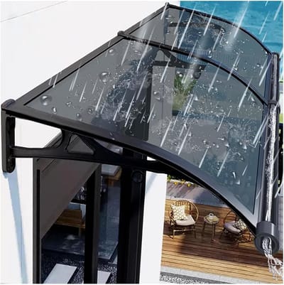 Luifel voor Buiten - Weerbestendige Overkapping - Bescherming Deur - UV-bestendig Polycarbonaat - 120x120 cm - Transparant