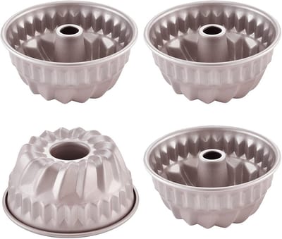 Mini Bakvorm Set 4 Stuks Anti-aanbak Tulband Vormen voor Oven en Airfryer