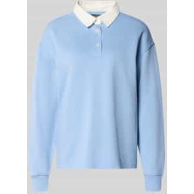 Shirt met lange mouwen met polokraag en korte knoopsluiting