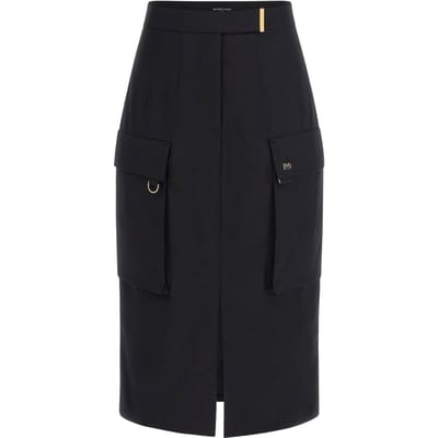 GUESS Irina Midi Skirt Jet Black A996 Size: 36 | Midi Skirts Outlet | Dames | Zwart