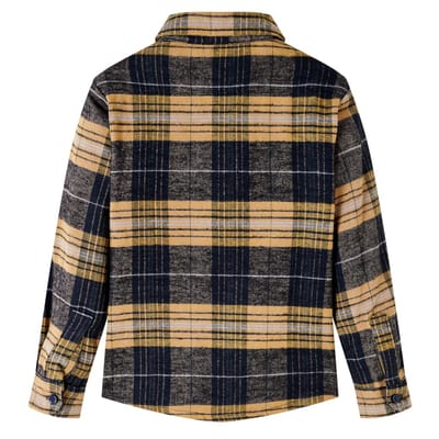 vidaXL - Kindershirt - geruit - 128 - geel - en - zwart