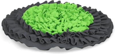 Eat Slow Live Longer Snuffelmat - Ø50 cm - Slowfeeder - Anti schrok - Met trekkoord - Anti-slip - Grijs/Groen