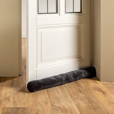 Textino - FINN - tochtstopper 90x10 cm - velvet - Raven - zwart