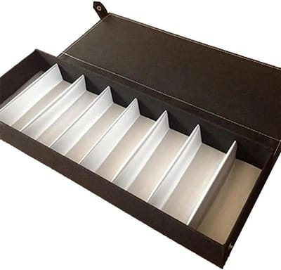 Opbergdoos Zonnebrillen - Brillen Display - Accessoires Organiseren - 8 Vakken - 48 x 18 cm - Zwart