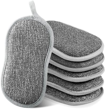 Dailygoods - Dailygoody - Herbruikbare afwasspons - Dubbelzijdig - Lichtgewicht - Keuken- en badkamerreiniger - 6 stuks - Geschikt voor dagelijks gebruik
