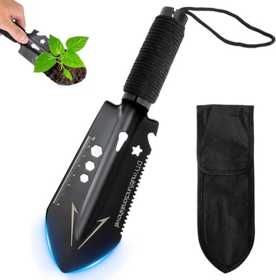 Ultralichte 9-in-1 tuinschep – veelzijdig kampeeraccessoire voor tuinieren, strandwandelingen en survivalactiviteiten met draagtas