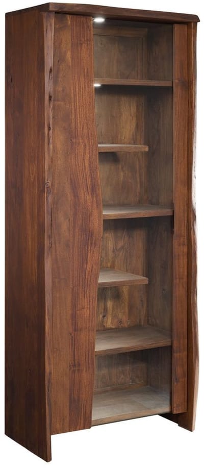 MASSIVMOEBEL24.DE acacia vitrine bruin massief hout 81x45x204 cm (BxTxH) gelakt gemonteerd PURE ACACIA volledig massief #207