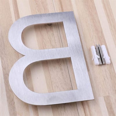 PYouo-nummerplaat RVS 304 geborsteld nikkel, 5 Inch moderne drijvende huisnummers, beste logo (kleur: letter B)