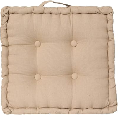 Atmosphera Vloerkussen Square - beige - katoen - 38,5 x 38,5 x 8 cm - vierkant - Extra dik