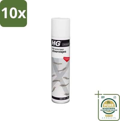 10 x HG X Tegen Zilvervisjes 400 ml - Grootverpakking - Zilvervisjes Bestrijding - Zilvervisjes In Huis - Zilvervisjes Bestrijding Spray - Zilvervisjes Bestrijding 400 Ml - Zilvervisjes Bestrijding Langdurig