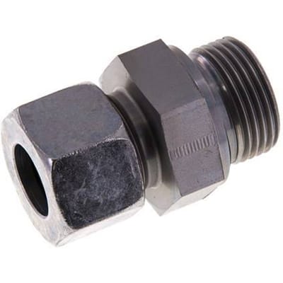 G 1'' Buitendraad x 20S Verzinkt Stalen Rechte Snijring Koppeling met FKM Afdichting 400 Bar DIN 2353 - FL2S-MC-EZN-100G-20-S