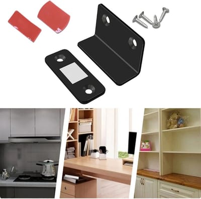 TLVX Sterke Hoek Magneetsnapper Zwart / Magneet / 1 set / Zinaps / Deur lade Magneet / Magneet sluiting Lades / 90 Graden Zelfklevende Deurmagneet / Magneet Keuken / Kastdeuren / Kabinet Magnetisch / Magneet Kledingkast / Magnetische Deursluiting