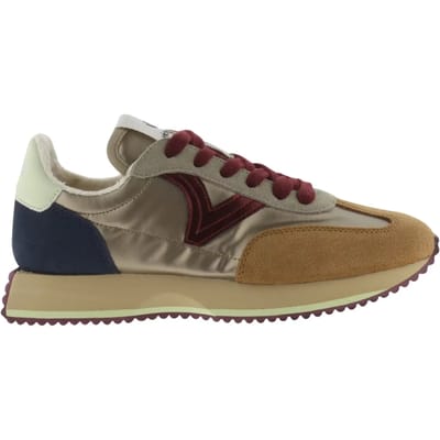 Metallische nylon sneakers met gespleten leer voor dames Victoria Cosmos