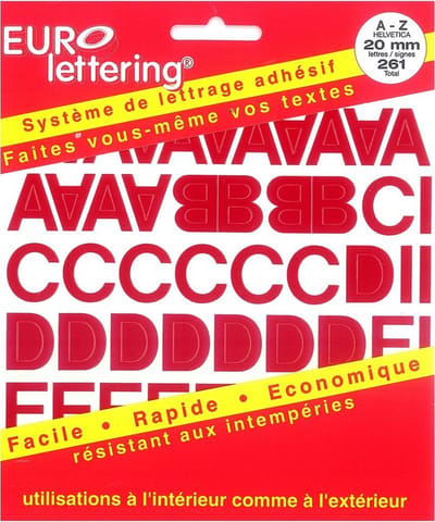 Eurolettering rood - 20 mm letters