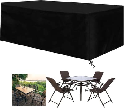 QTTVBTNA Tuinmeubelhoes 210D – Waterdichte Beschermhoes voor Tuintafel – 210×110×70 cm – Oxford Stof – UV- & Windbestendig – Zwart