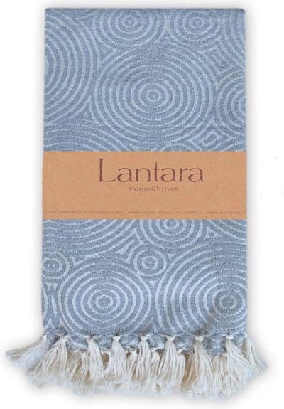 Lantara Hamamdoek Circles - Grijs - 100x200cm