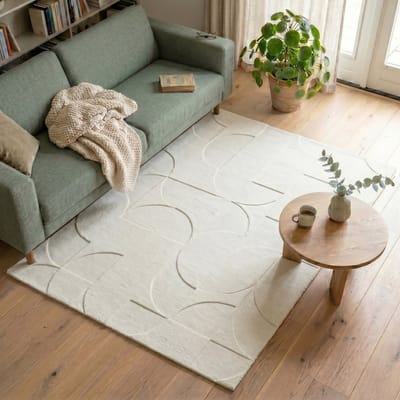 Fraai Scandinavisch vloerkleed - Charm Circles Wit - 120x170cm